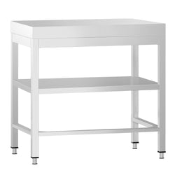 Stół roboczy centralny ze stali nierdzewnej PREMIUM - 600x600mm - z półką & wzmocniony