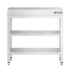 Commercial Stainless Steel Centre Table PREMIUM - 600x600mm - with Undershelf - with 2 Undershelves - with Cross Bracing