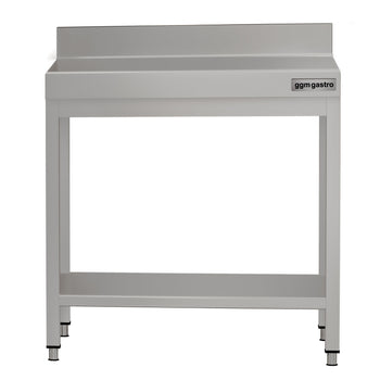 Stół roboczy ze stali nierdzewnej ECO - 600x700 mm - z półką dolną i panelem tylnym - Prime Gastro