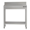 Stół roboczy przyścienny ze stali nierdzewnej ECO - 600x600mm - z półką & wzmocniony