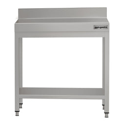 Stół roboczy ze stali nierdzewnej ECO - 600x600 mm - z półką dolną i panelem tylnym