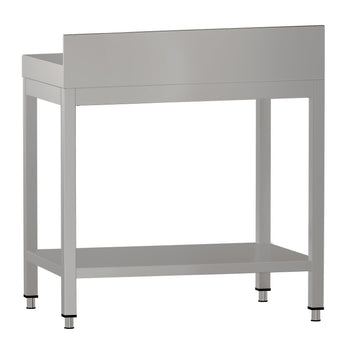 Stół roboczy ze stali nierdzewnej ECO - 600x700 mm - z półką dolną i panelem tylnym - Prime Gastro