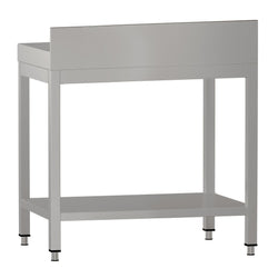Stół roboczy ze stali nierdzewnej ECO - 600x600 mm - z półką dolną i panelem tylnym