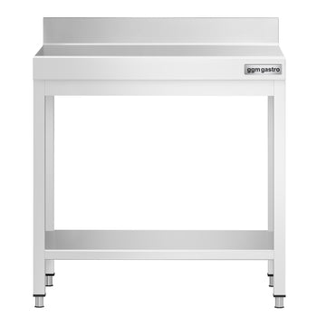 Stół roboczy ze stali nierdzewnej PREMIUM - 600x700mm - z półką dolną i panelem tylnym - Prime Gastro