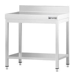 Stół roboczy ze stali nierdzewnej PREMIUM - 600x700mm - z półką dolną i panelem tylnym