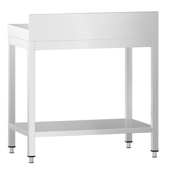 Stół roboczy ze stali nierdzewnej PREMIUM - 600x700mm - z półką dolną i panelem tylnym - Prime Gastro