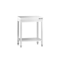 Stół roboczy ze stali nierdzewnej PREMIUM – 600 x 600 mm – z podstawą