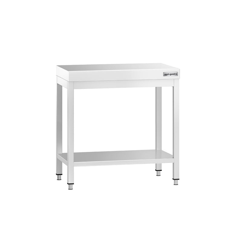 Stół roboczy ze stali nierdzewnej PREMIUM – 600 x 700 mm – z podstawą