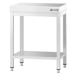 Stół roboczy ze stali nierdzewnej PREMIUM – 600 x 600 mm – z podstawą