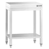 Commercial Stainless Steel Centre Table PREMIUM - 600x600mm - with Undershelf - with Cross Bracing