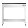 Stół roboczy centralny ze stali nierdzewnej PREMIUM - 700x700mm - z półką - z blatem granitowym