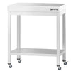 Stół roboczy ze stali nierdzewnej PREMIUM – 700 x 700 mm – z półką dolną i kółkami