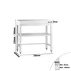 Commercial Stainless Steel Centre Table PREMIUM - 700x600mm - with Undershelf - with Cross Bracing