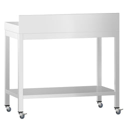 Stół roboczy ze stali nierdzewnej PREMIUM – 700 x 600 mm – z półką dolną, nadstawką i kółkami