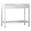 Commercial Stainless Steel Centre Table PREMIUM - 700x600mm - with Undershelf - with Green/Red/White Chopping Board (White)