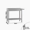 Commercial Stainless Steel Centre Table ECO - 700x700mm - with Undershelf - with Cross Bracing