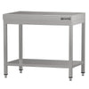 Commercial Stainless Steel Centre Table ECO - 700x700mm - with Undershelf - with Cross Bracing