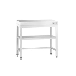 Stół roboczy centralny ze stali nierdzewnej PREMIUM - 700x600mm - z półką & wzmocniony