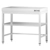 Commercial Stainless Steel Centre Table PREMIUM - 700x600mm - with Undershelf - with Cross Bracing