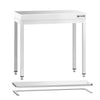 Stół roboczy PREMIUM – stal nierdzewna – 700 x 700 mm – z półką dolną i rozpórką