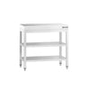 Commercial Stainless Steel Centre Table PREMIUM - 700x600mm - with Undershelf - with 2 Undershelves - with Cross Bracing