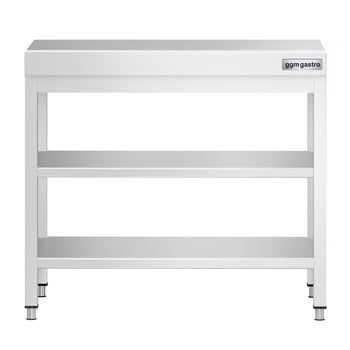 Stół roboczy ze stali nierdzewnej PREMIUM - 700x700 mm - z półką dolną i półką pośrednią - Prime Gastro