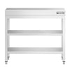 Commercial Stainless Steel Centre Table PREMIUM - 700x600mm - with Undershelf - with 2 Undershelves - with Cross Bracing