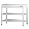 Commercial Stainless Steel Centre Table PREMIUM - 700x600mm - with Undershelf - with 2 Undershelves - with Cross Bracing