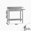 Commercial Stainless Steel Table with Upstand ECO - 700x700mm - with Undershelf - with Rear Upstand