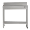 Commercial Stainless Steel Table with Upstand ECO - 700x700mm - with Undershelf - with Rear Upstand