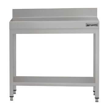 Stół roboczy ze stali nierdzewnej ECO - 700x700 mm - z półką dolną i panelem tylnym - Prime Gastro