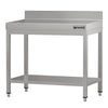 Commercial Stainless Steel Table with Upstand ECO - 700x700mm - with Undershelf - with Rear Upstand
