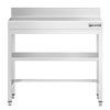 Stół roboczy PREMIUM – stal nierdzewna – 700 x 600 mm – z półką dolną, rantem i rozpórką