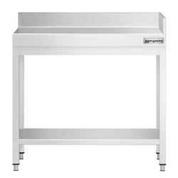 Stół roboczy przyścienny ze stali nierdzewnej PREMIUM - 600x600mm - z półką & wzmocniony