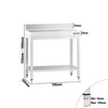 Stół produkcyjny przyścienny ze stali nierdzewnej PREMIUM - 700x700mm - z półką