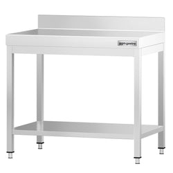 Stół roboczy ze stali nierdzewnej PREMIUM - 700x700mm - z półką dolną i panelem tylnym