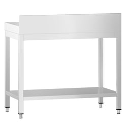 Stół roboczy ze stali nierdzewnej PREMIUM - 700x600mm - z półką dolną i panelem tylnym