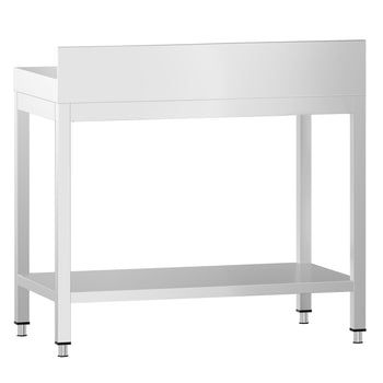 Stół roboczy ze stali nierdzewnej PREMIUM - 700x600mm - z półką dolną i panelem tylnym - Prime Gastro