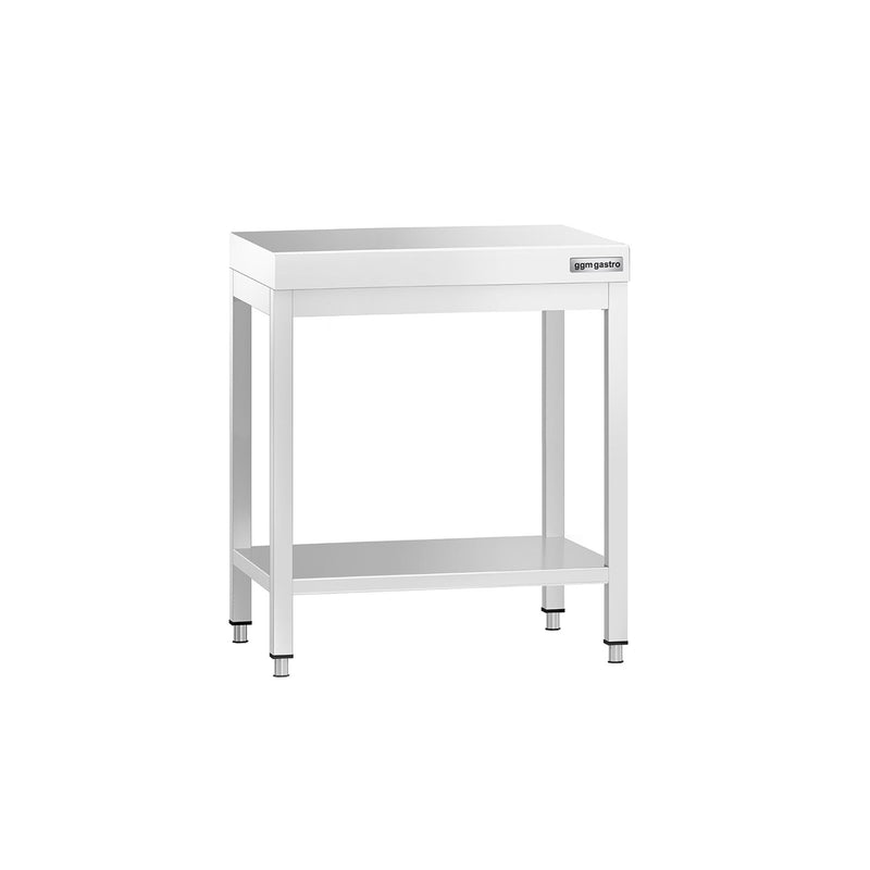 Stół roboczy centralny ze stali nierdzewnej PREMIUM - 700x600mm - z półką & wzmocniony