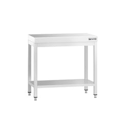 Stół roboczy ze stali nierdzewnej PREMIUM – 700 x 700 mm – z podstawą