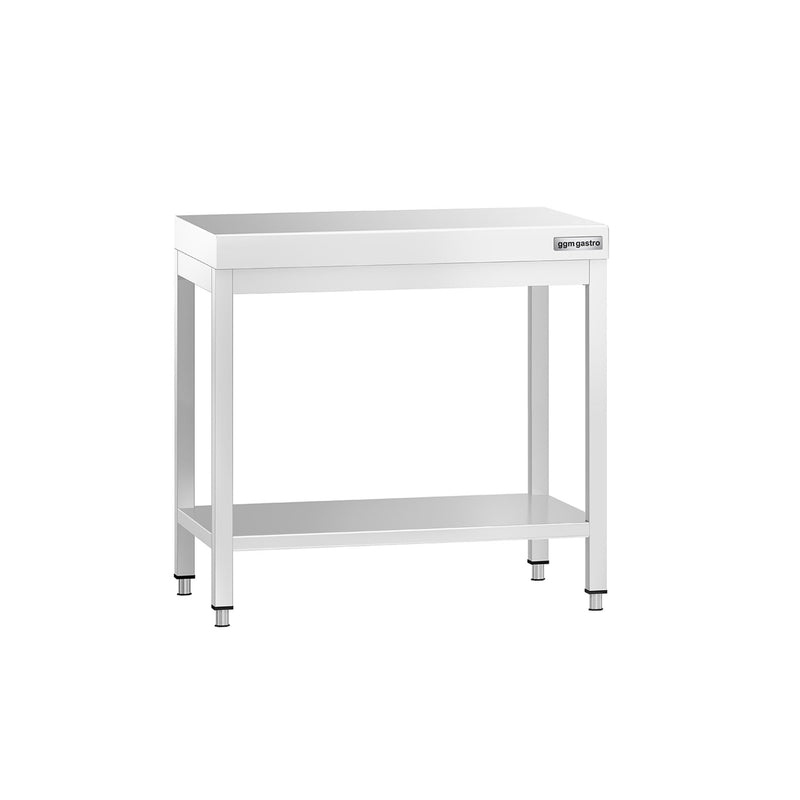 Stół roboczy ze stali nierdzewnej PREMIUM – 700 x 700 mm – z podstawą