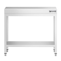 Stół roboczy ze stali nierdzewnej PREMIUM – 700 x 700 mm – z podstawą