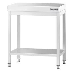 Stół roboczy centralny ze stali nierdzewnej PREMIUM - 700x600mm - z półką & wzmocniony