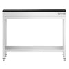 Stół roboczy centralny ze stali nierdzewnej PREMIUM - 800x600mm - z półką - z blatem granitowym