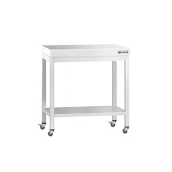Stół roboczy ze stali nierdzewnej PREMIUM – 800 x 600 mm – z półką dolną i kółkami