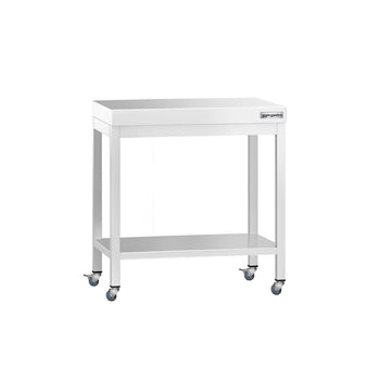 Stół roboczy ze stali nierdzewnej PREMIUM – 800 x 700 mm – z półką dolną i kółkami