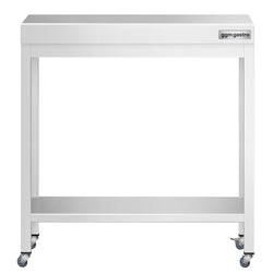Stół roboczy ze stali nierdzewnej PREMIUM – 800 x 600 mm – z półką dolną i kółkami