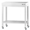 Stół roboczy ze stali nierdzewnej PREMIUM – 800 x 600 mm – z półką dolną i kółkami