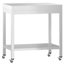 Stół roboczy ze stali nierdzewnej PREMIUM – 800 x 600 mm – z półką dolną i kółkami