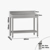 Stół roboczy przyścienny ze stali nierdzewnej ECO - 800x600mm - z półką
